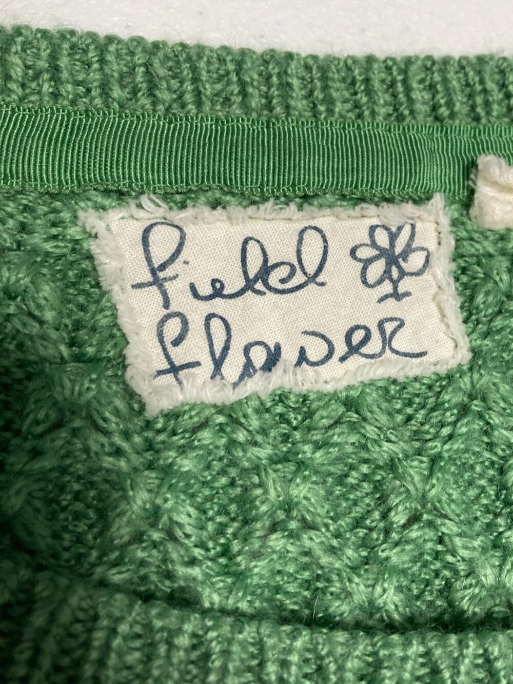 Field Flower by Anthropologie BubblePopcorn Stitch Knit Crewneck Sweater Green S - Picture 7 of 12
